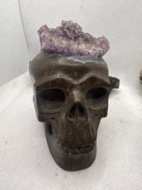 Amethyst Skull Druzy Geode 3.7 LB UNIQUE!