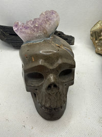 Amethyst Skull Druzy Geode 1.4 LB/ 4 Inch UNIQUE!