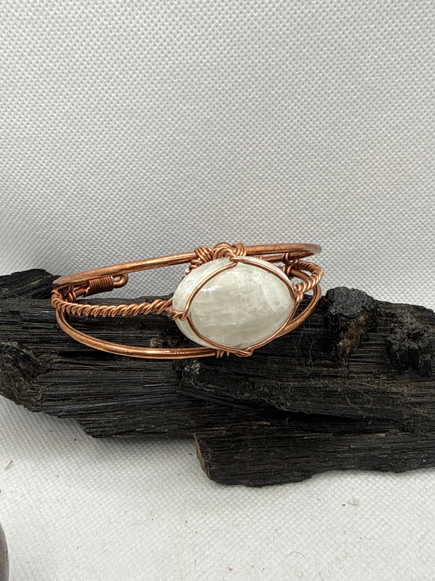 Spectrolite aka Rainbow Moonstone Sterling Copper Wirewrapped Bracelet