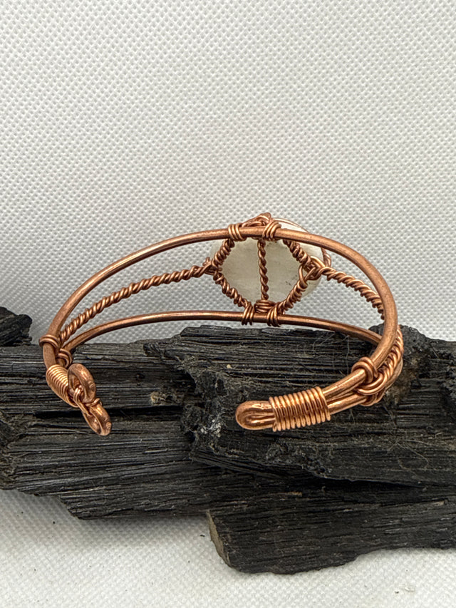 Spectrolite aka Rainbow Moonstone Sterling Copper Wirewrapped Bracelet