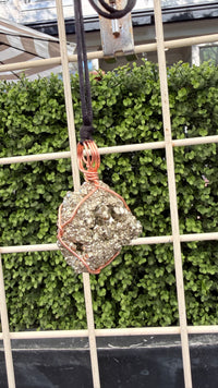 Pyrite Cluster Copper Pendant