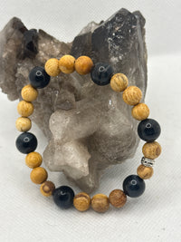 Palo Santo 8mm with Blue Tigers Eye Stretchy Bracelet