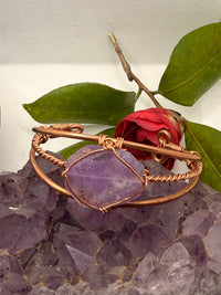 Amethyst  Wirewrapped Copper Bracelet