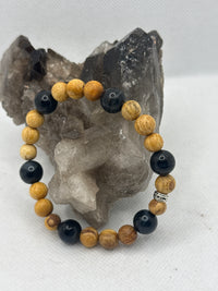 Palo Santo 8mm with Blue Tigers Eye Stretchy Bracelet