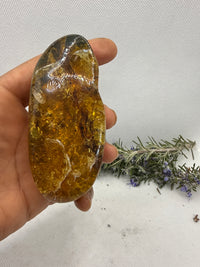 Amber Stone from Chiapas, Mexico, 3.4 inch Large Genuine Amber, 530 Carats , Green Fluorescent Mineral