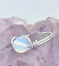 opalite silver tinned copper ring
