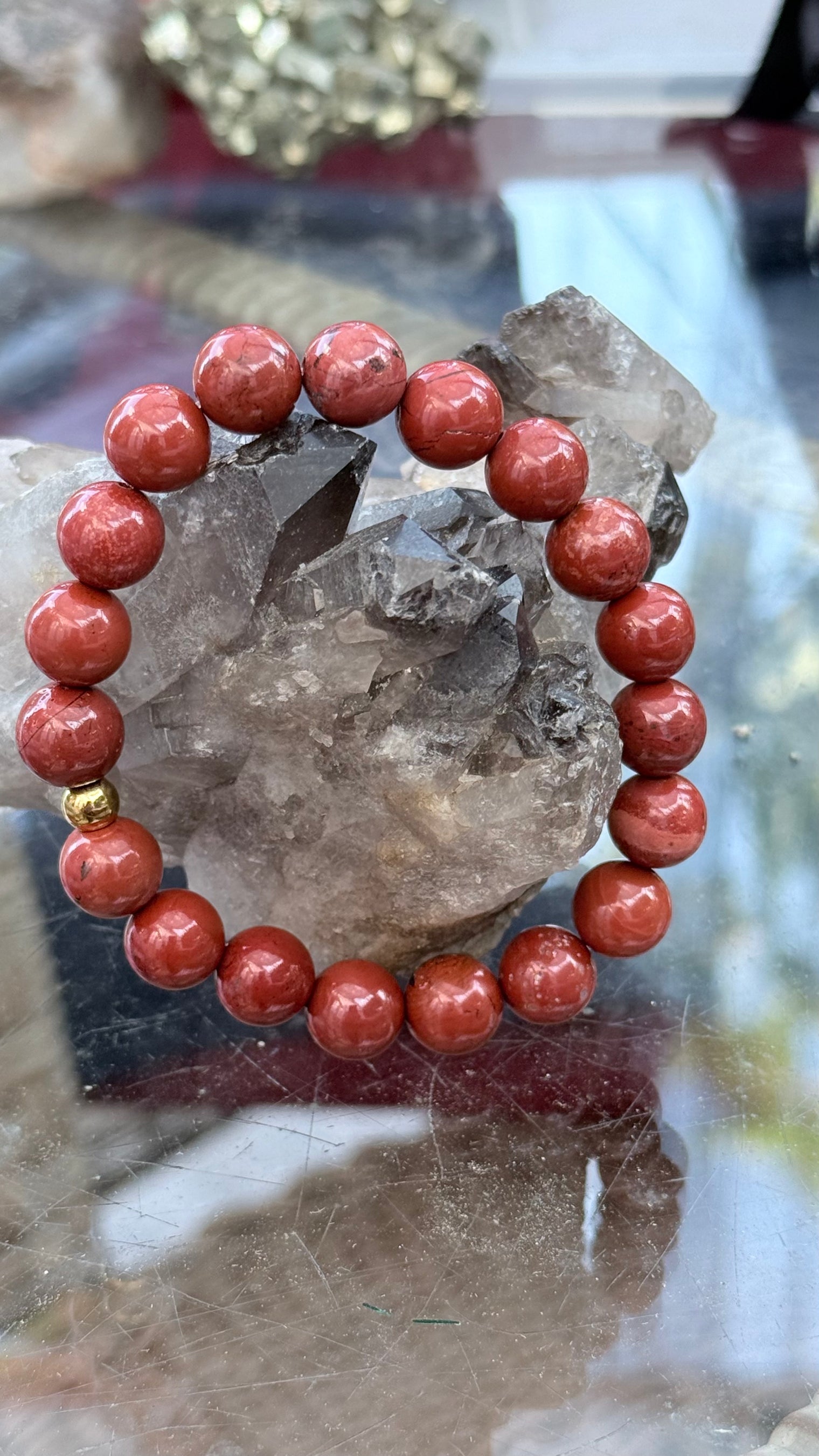 Red Jasper Stretchy Gemstone Bracelet