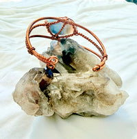 Blue Opal Wirewrapped Copper Bracelet