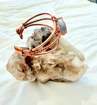 Blue Opal Wirewrapped Copper Bracelet