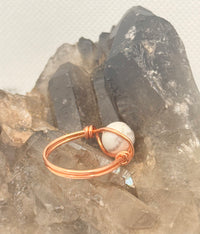 Howlite Copper Bead Ring