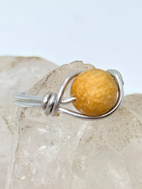 Palo Santo on Tinned Copper Bead Ring
