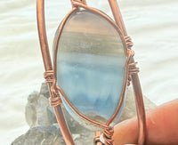 Blue Opal Wirewrapped Copper Bracelet
