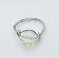 opalite silver tinned copper ring