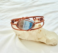 Blue Opal Wirewrapped Copper Bracelet