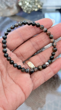 Blue Tigers Eye "Hawks Eye" Stretchy Bracelet