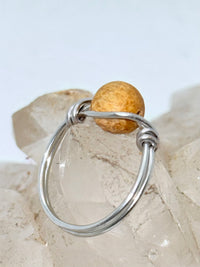 Palo Santo on Tinned Copper Bead Ring