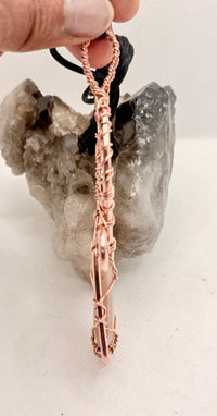 Moonstone Faceted Teardrop Copper Ankh Pendant