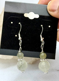 Prehnite Sterling Silver Plated Hooks Earrings