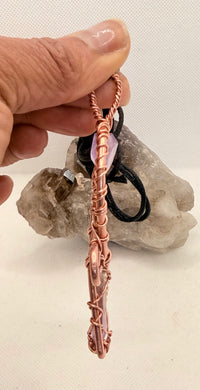 Amethyst Copper Ankh Pendant Necklace w/Amethyst top stone