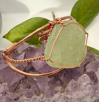 Prehnite w/Epidote Copper Wirewrapped Bracelet