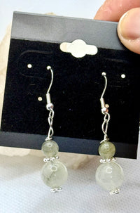 Prehnite Sterling Silver Plated Hooks Earrings