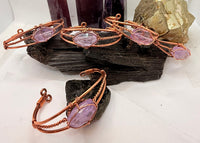 Natural Amethyst Wirewrapped Copper Bracelet