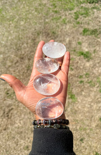 Clear Crystal Quartz  Palm Stone