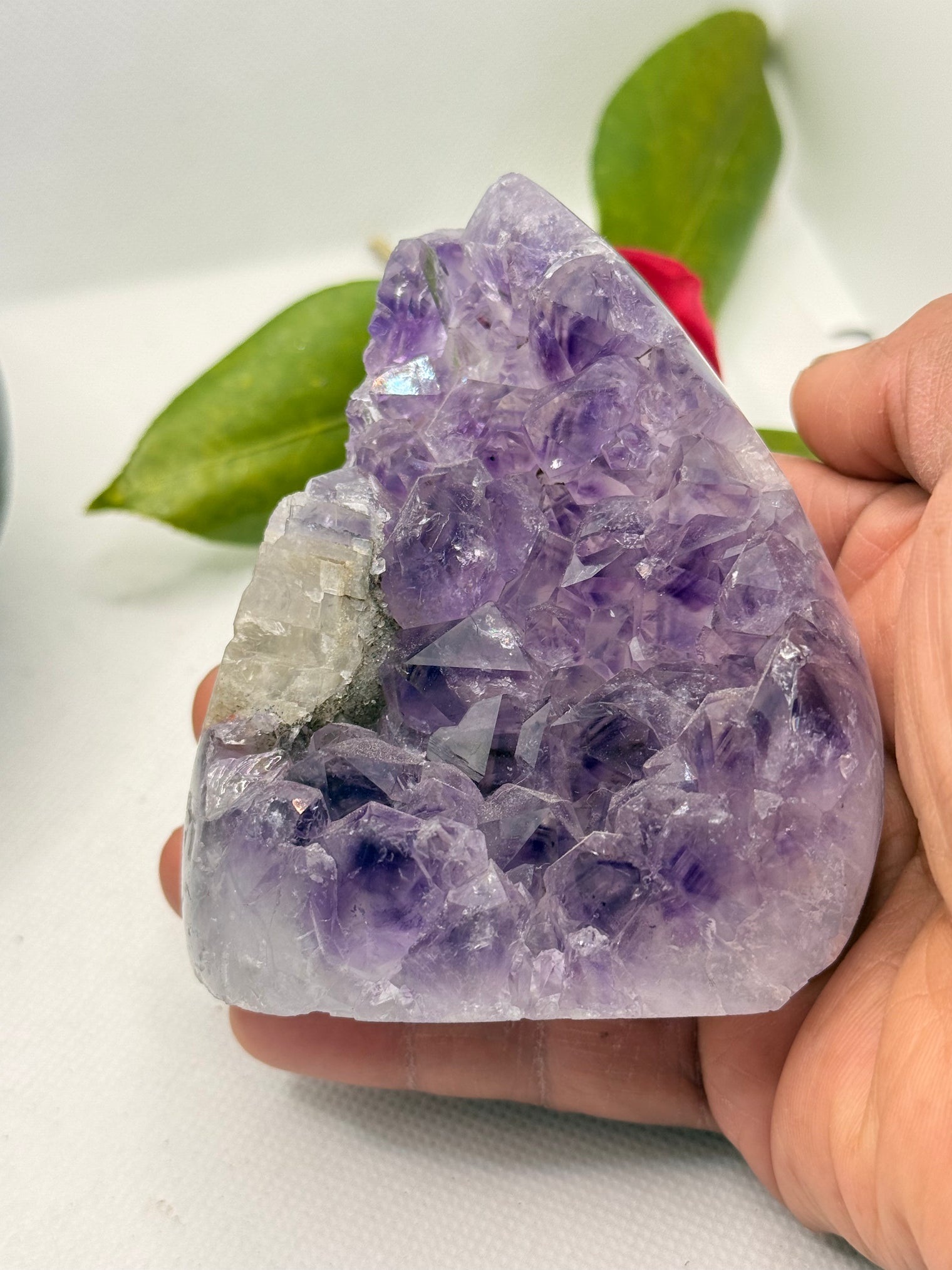 Amethyst “Flame” Druzy Cluster Polished Crystal Quartz 13.8oz Specimen