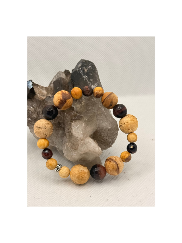 Palo Santo with Red Tigers Eye Stretchy Bracelet