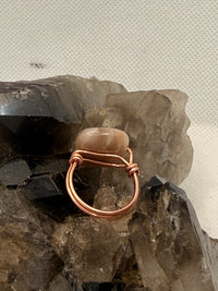 Moonstone Copper Bead Ring