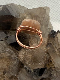 Moonstone Copper Bead Ring