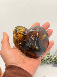 Amber Stone from Chiapas, Mexico, 3.5 inch Large Genuine Amber, 630 Carats , Green Fluorescent Mineral