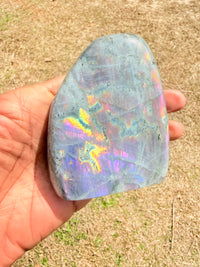 Labradorite Freeform Tower 3.5 Inch, Stunning Rainbow Flash