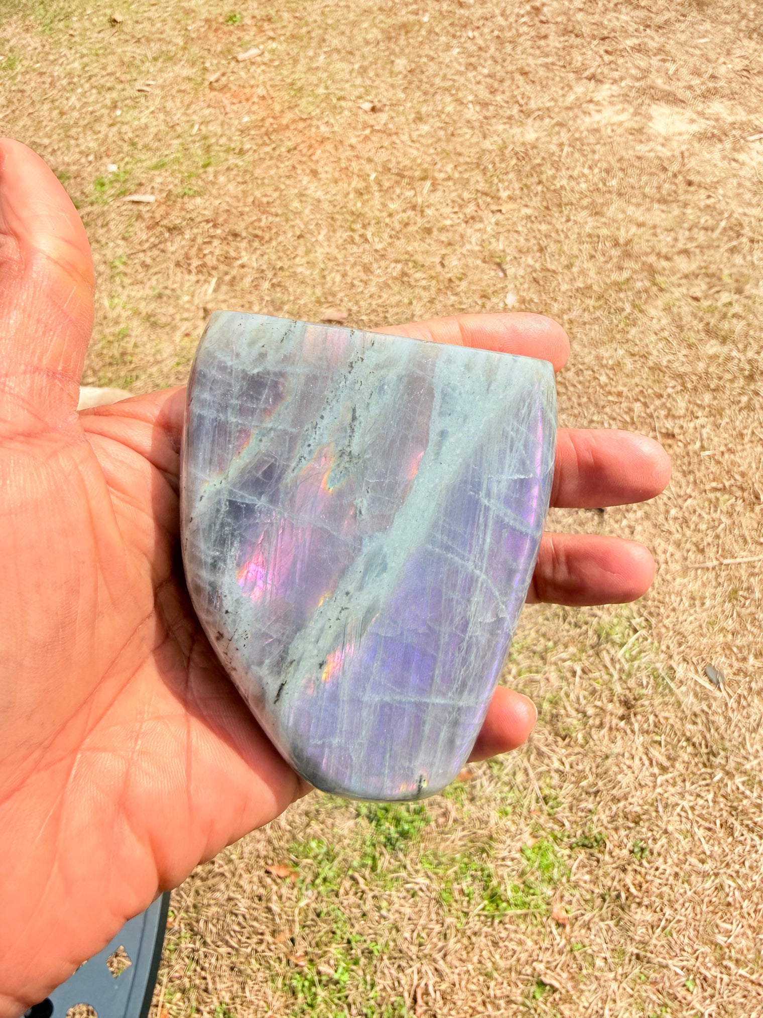 Labradorite Freeform Tower 3.5 Inch, Stunning Rainbow Flash