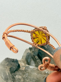 Amber Mexican Copper Wirewrapped Bracelet