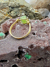 Peridot Brass Bead Ring