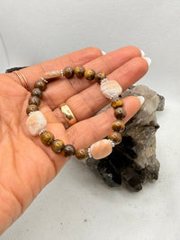 Tiger Eye and Pink Moonstone “Scorpio Full Moon 2026” Stretchy Bracelet