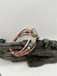 African Turquoise “Round” Wirewrapped Copper Bracelet