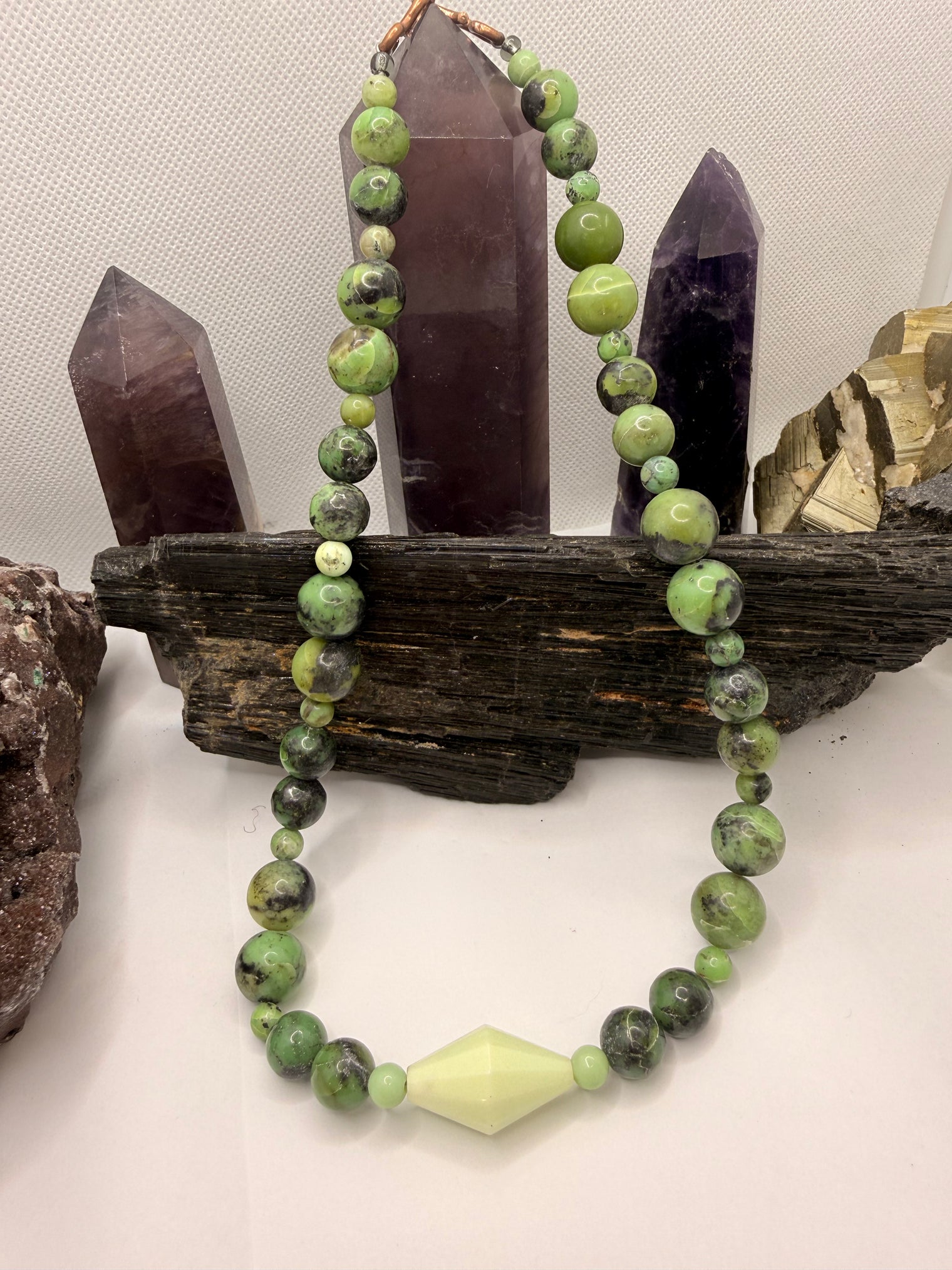 Chrysoprase with Pendant Necklace ~ 18 Inches