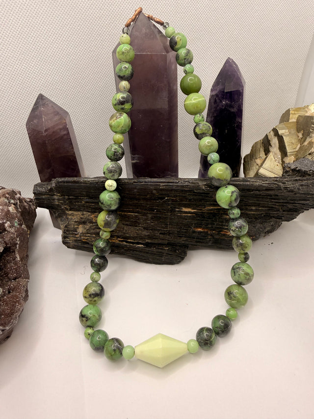 Chrysoprase with Pendant Necklace ~ 18 Inches