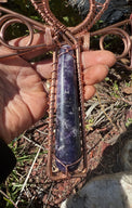 lepidolite wand and sphere copper handheld ankh