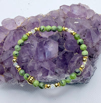 "New" Jade Stretchy Bracelet with Swarovski Crystals