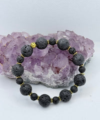 Black Lava Stretchy Bracelet