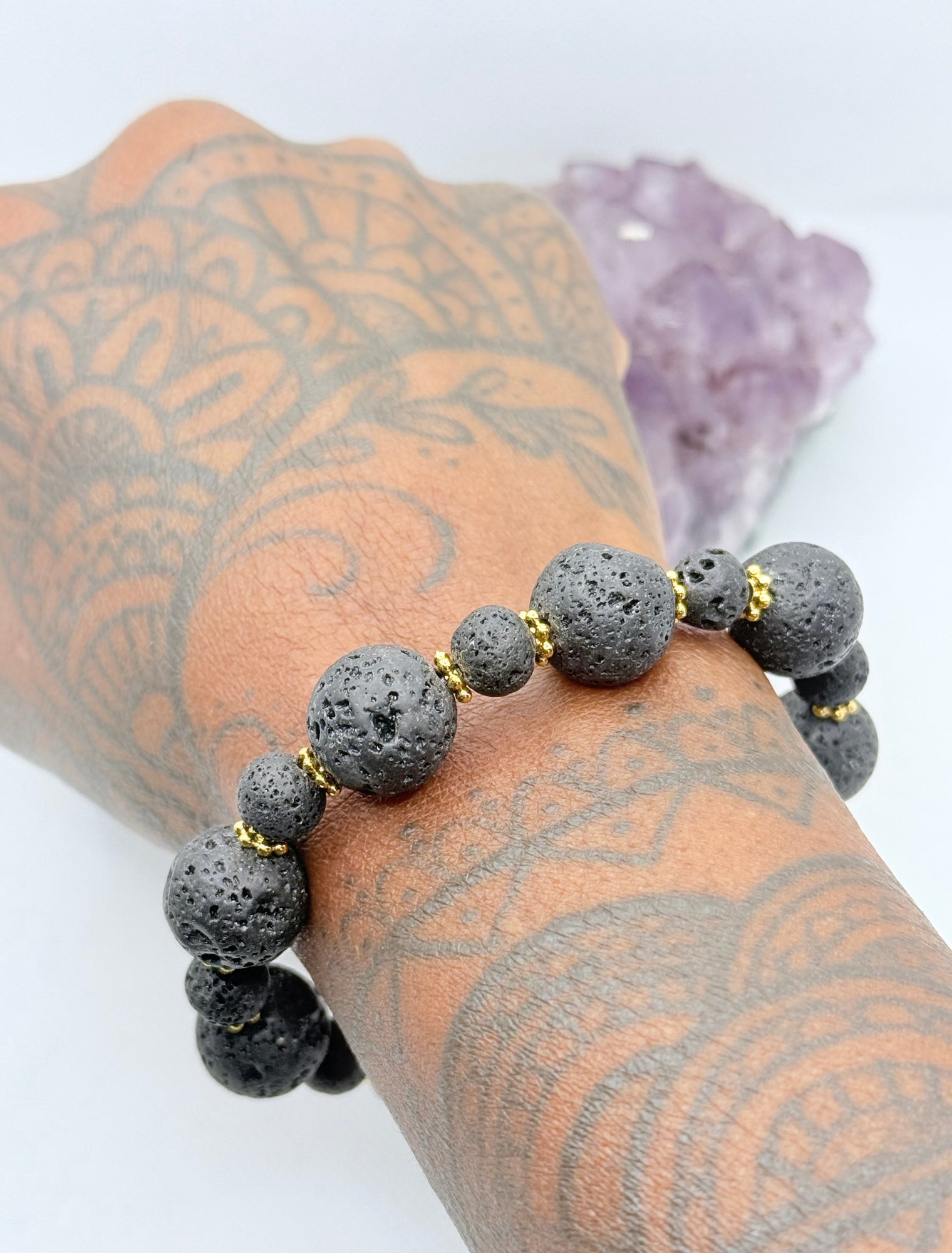 Black Lava Stretchy Bracelet