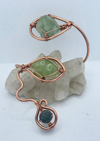prehnite copper arm cuff