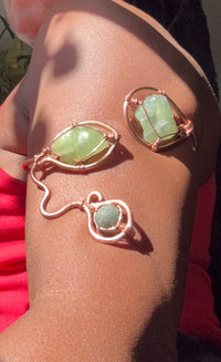 prehnite copper arm cuff
