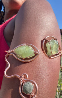 Prehnite Copper Wirewrapped Arm Cuff (Pick Your Gemstone Arm Cuff)