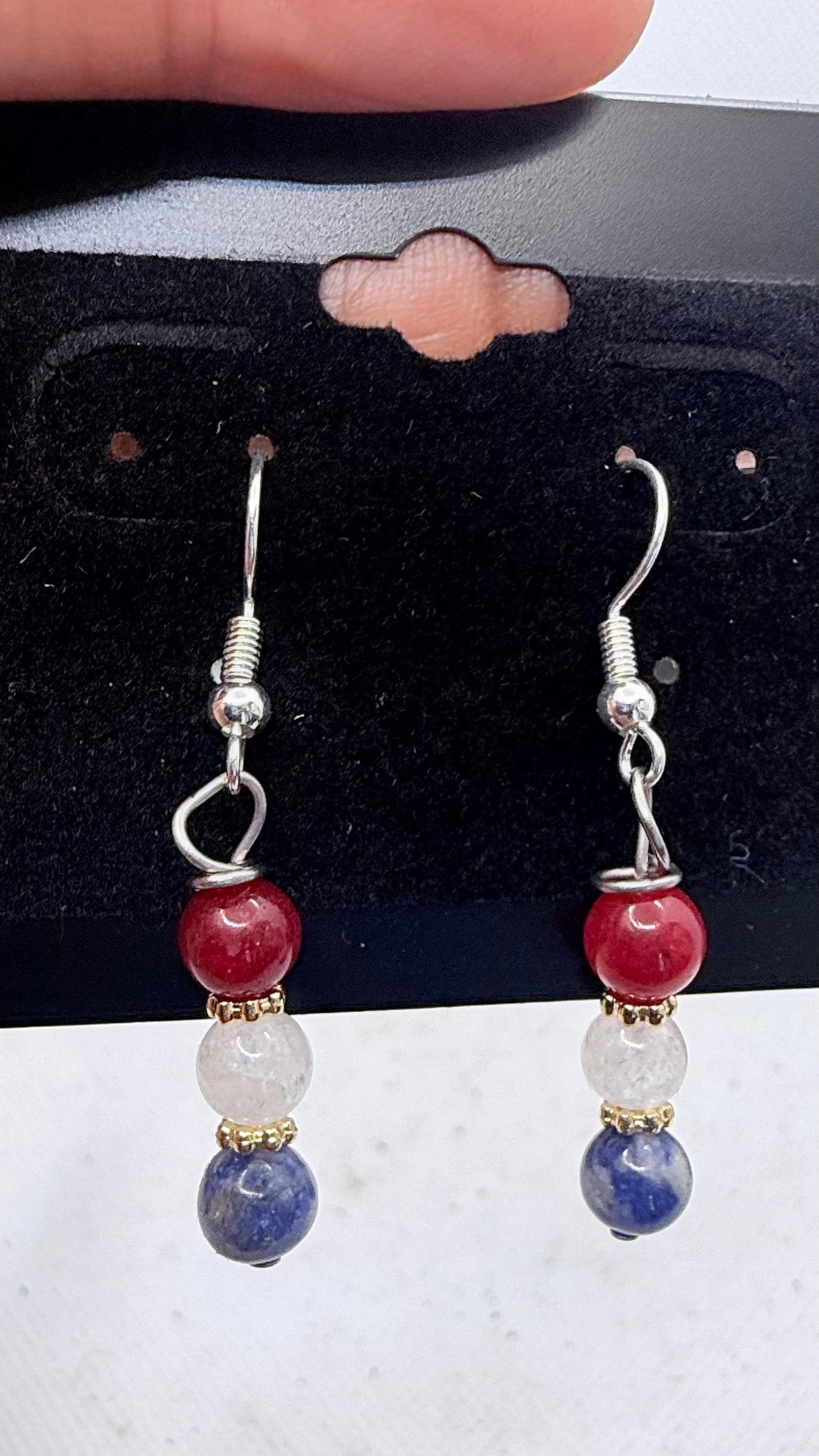 Patriotic Red, White and Blue Earrings