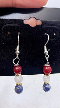 Patriotic Red, White and Blue Earrings