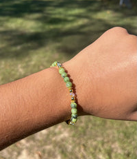 "New" Jade Stretchy Bracelet with Swarovski Crystals